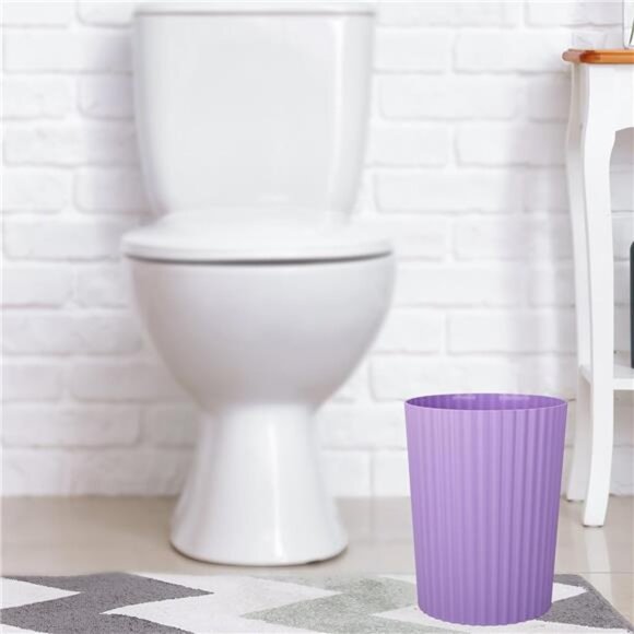 Small Trash Can Plastic Wastebasket Round Garbage Container Bin for Bathroom - Picture 6 of 7